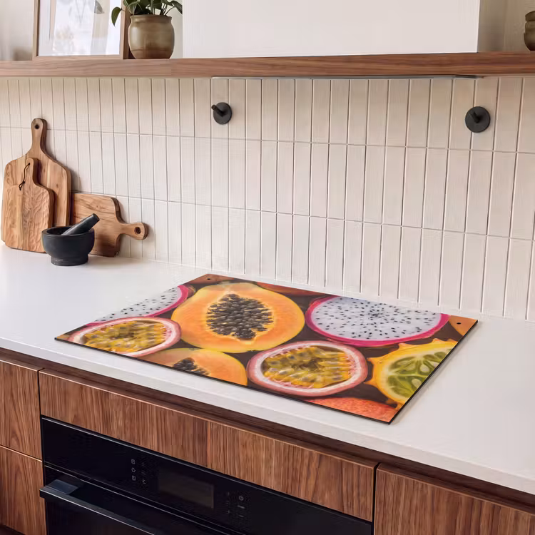 Inductie beschermer en spatscherm (2in1) - Fruit - Geopend - Tropisch - Eten - Kleurrijk — 3