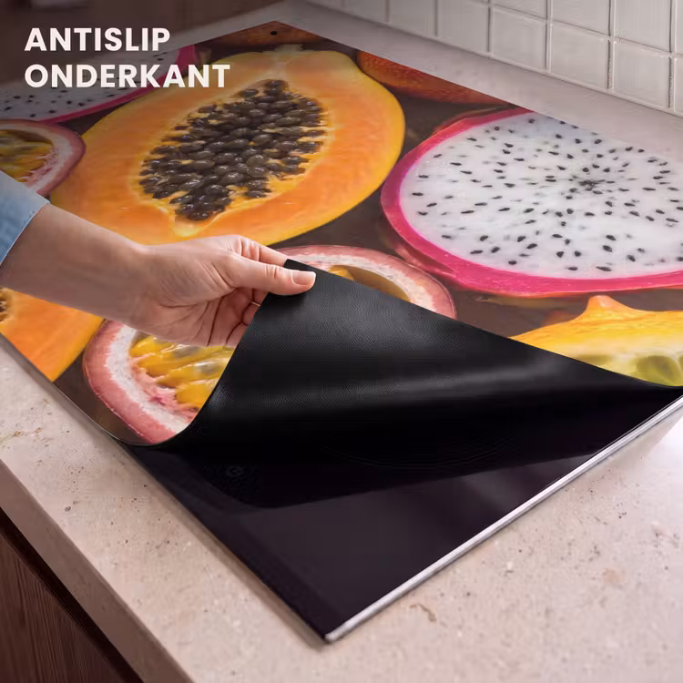 Inductie beschermer en spatscherm (2in1) - Fruit - Geopend - Tropisch - Eten - Kleurrijk — 4