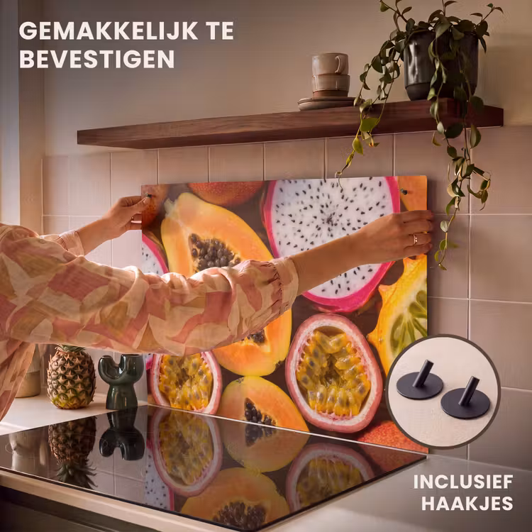 Inductie beschermer en spatscherm (2in1) - Fruit - Geopend - Tropisch - Eten - Kleurrijk — 7