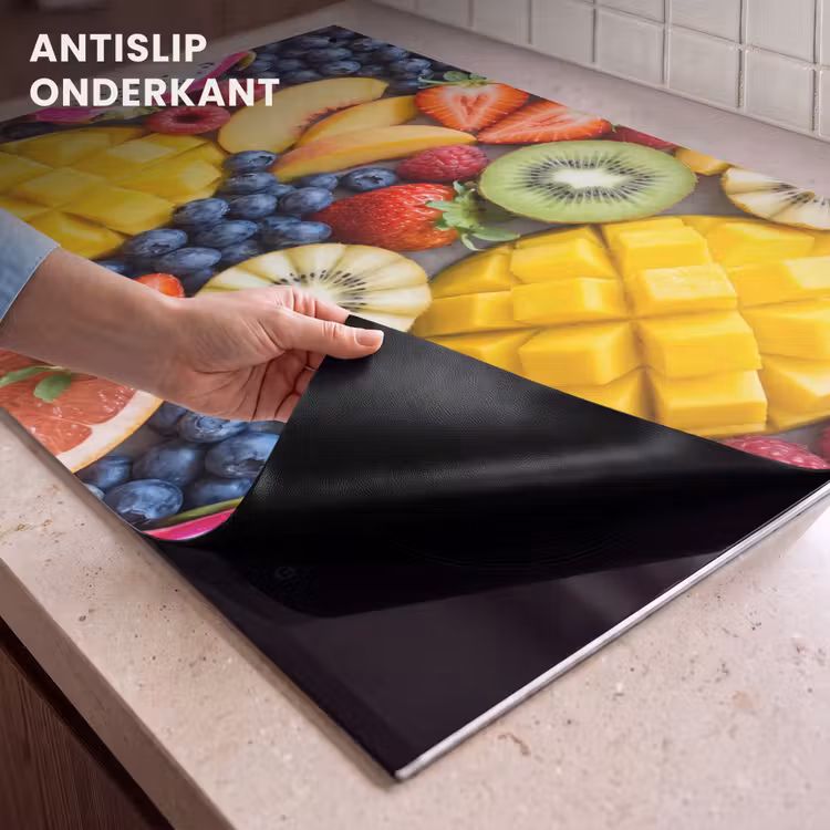 Inductie beschermer en spatscherm (2in1) - Fruit - Versneden - Kleurrijk - Eten - Gezond — 4