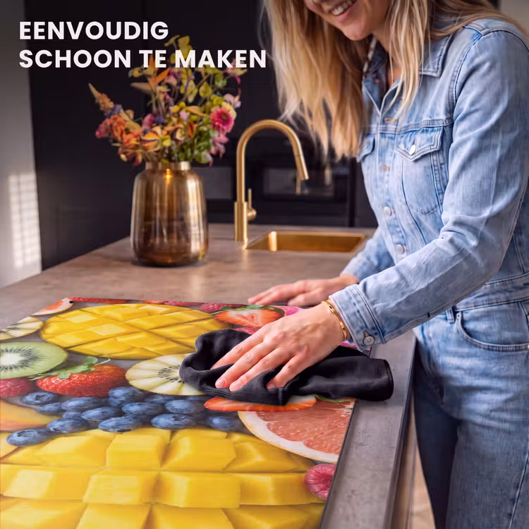 Inductie beschermer en spatscherm (2in1) - Fruit - Versneden - Kleurrijk - Eten - Gezond — 5