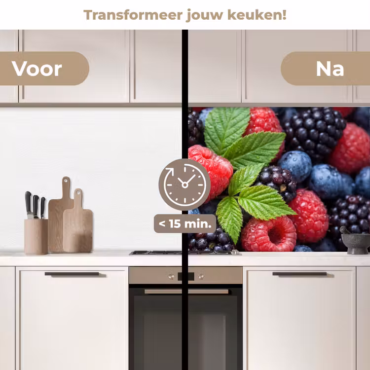 Keuken achterwand - Bessen - Vers - Waterdruppels - Kleurrijk - Eten — 2
