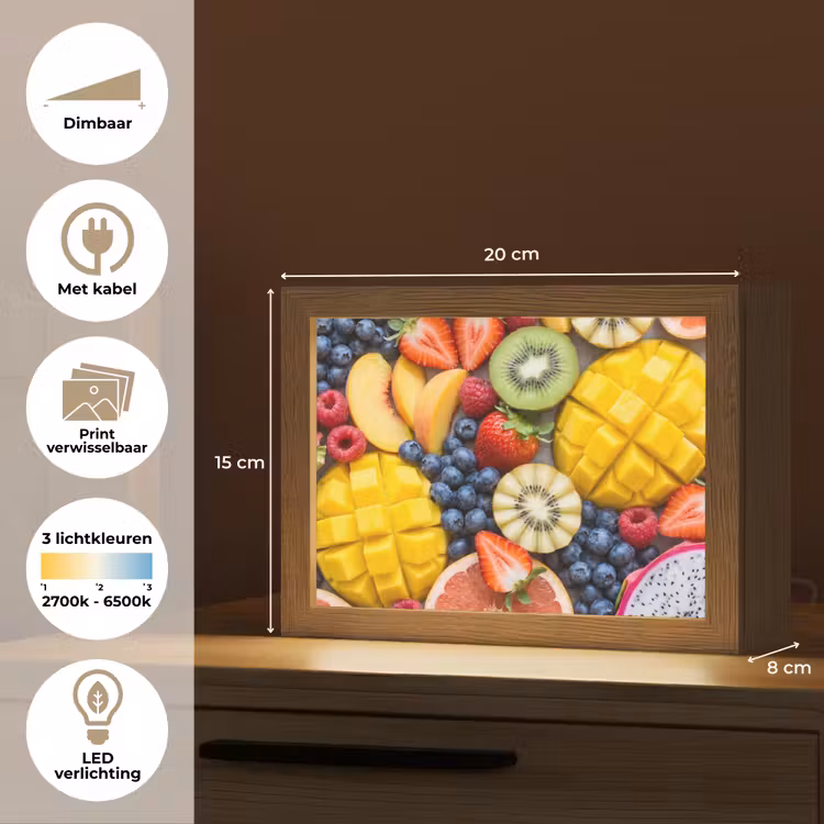 Lightbox - Wandlamp - Fruit - Versneden - Kleurrijk - Eten - Gezond — 9