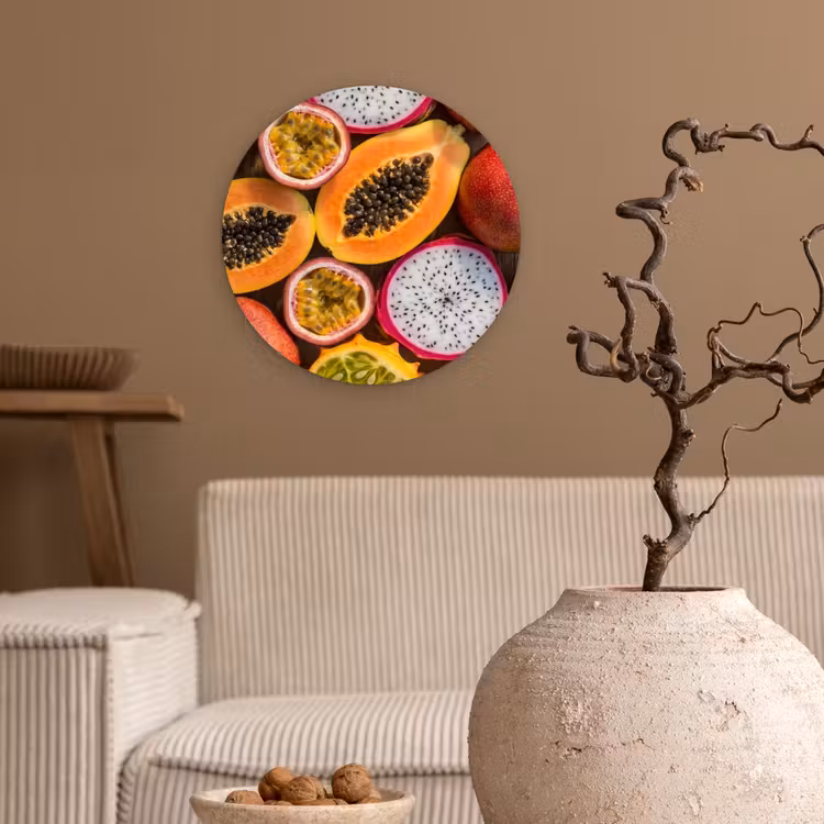 Muurcirkel - Fruit - Geopend - Tropisch - Eten - Kleurrijk — 2