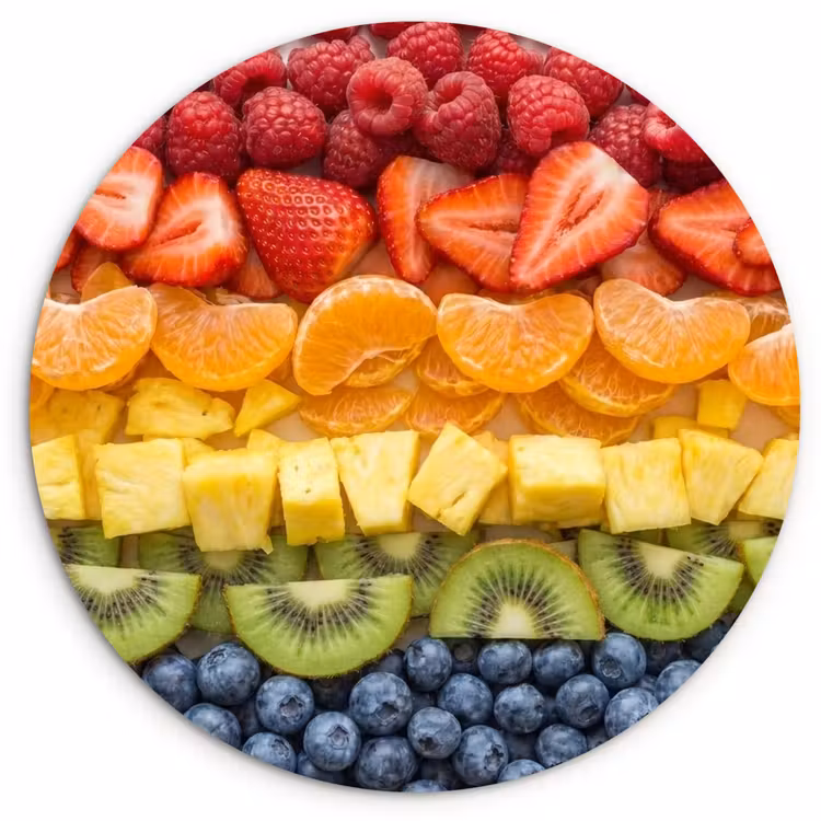 Muurcirkel - Fruit - Regenboog - Gezond - Kleurrijk — 1