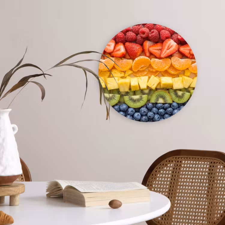 Muurcirkel - Fruit - Regenboog - Gezond - Kleurrijk — 4