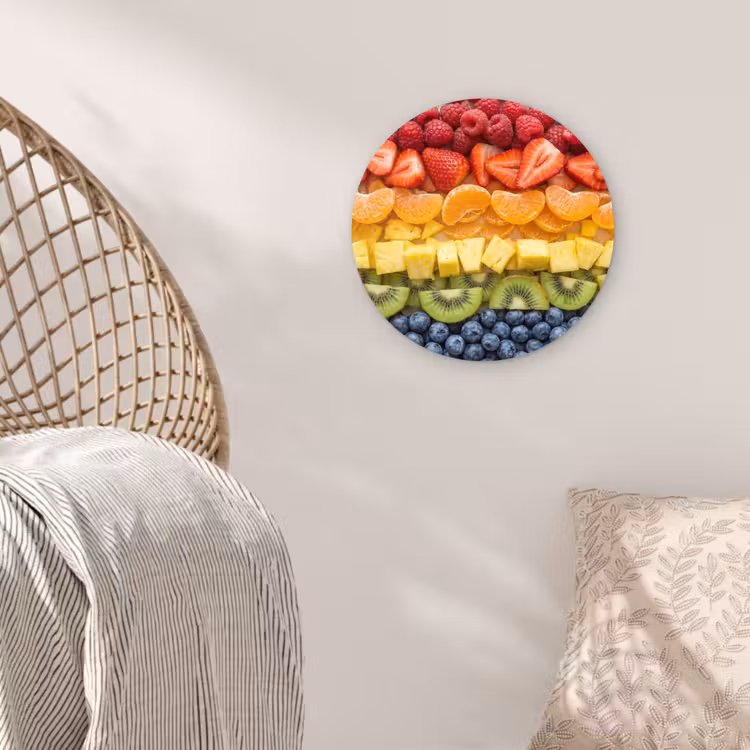 Muurcirkel - Fruit - Regenboog - Gezond - Kleurrijk — 5