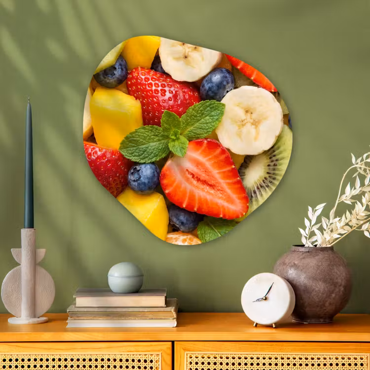 Organische schilderij - Aluminium - Fruit - Plakjes - Eten - Kleurrijk — 2
