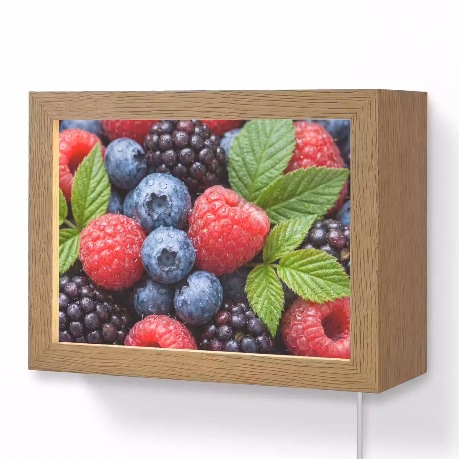 Lightbox - Wandlamp - Bessen - Vers - Waterdruppels - Kleurrijk - Eten — 1