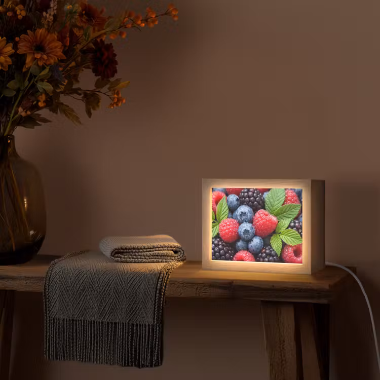Lightbox - Wandlamp - Bessen - Vers - Waterdruppels - Kleurrijk - Eten — 5