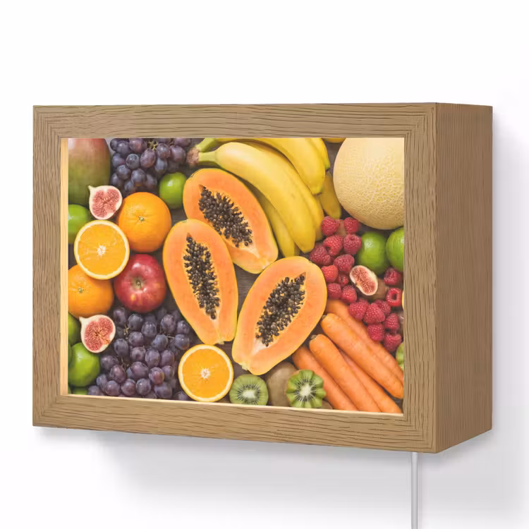 Lightbox - Wandlamp - Eten - Fruit - Groenten - Vers - Kleurrijk — 1
