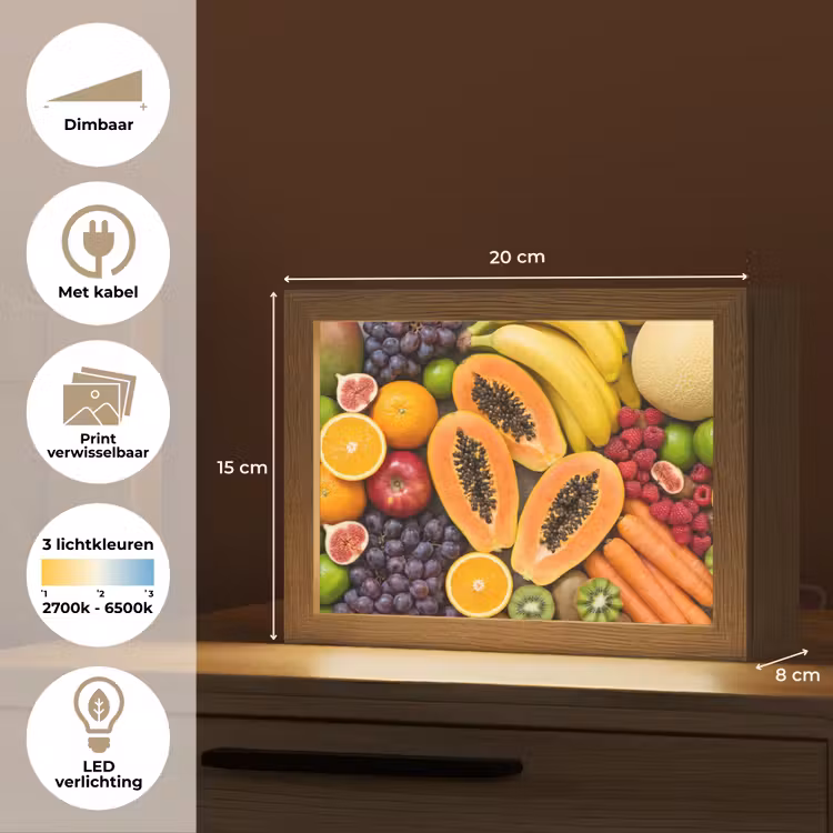 Lightbox - Wandlamp - Eten - Fruit - Groenten - Vers - Kleurrijk — 9