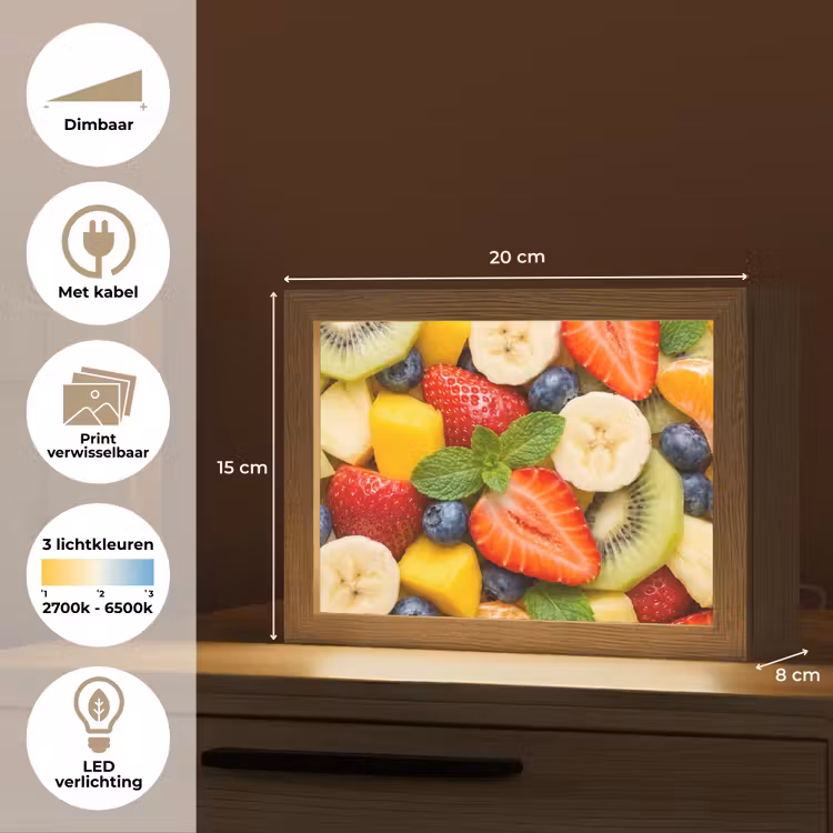 Lightbox - Wandlamp - Fruit - Plakjes - Eten - Kleurrijk — 9
