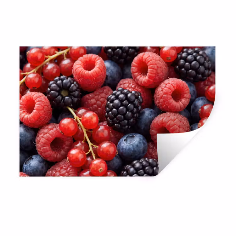 Muursticker - Bessen - Mix - Vers - Eten - Kleurrijk — 1
