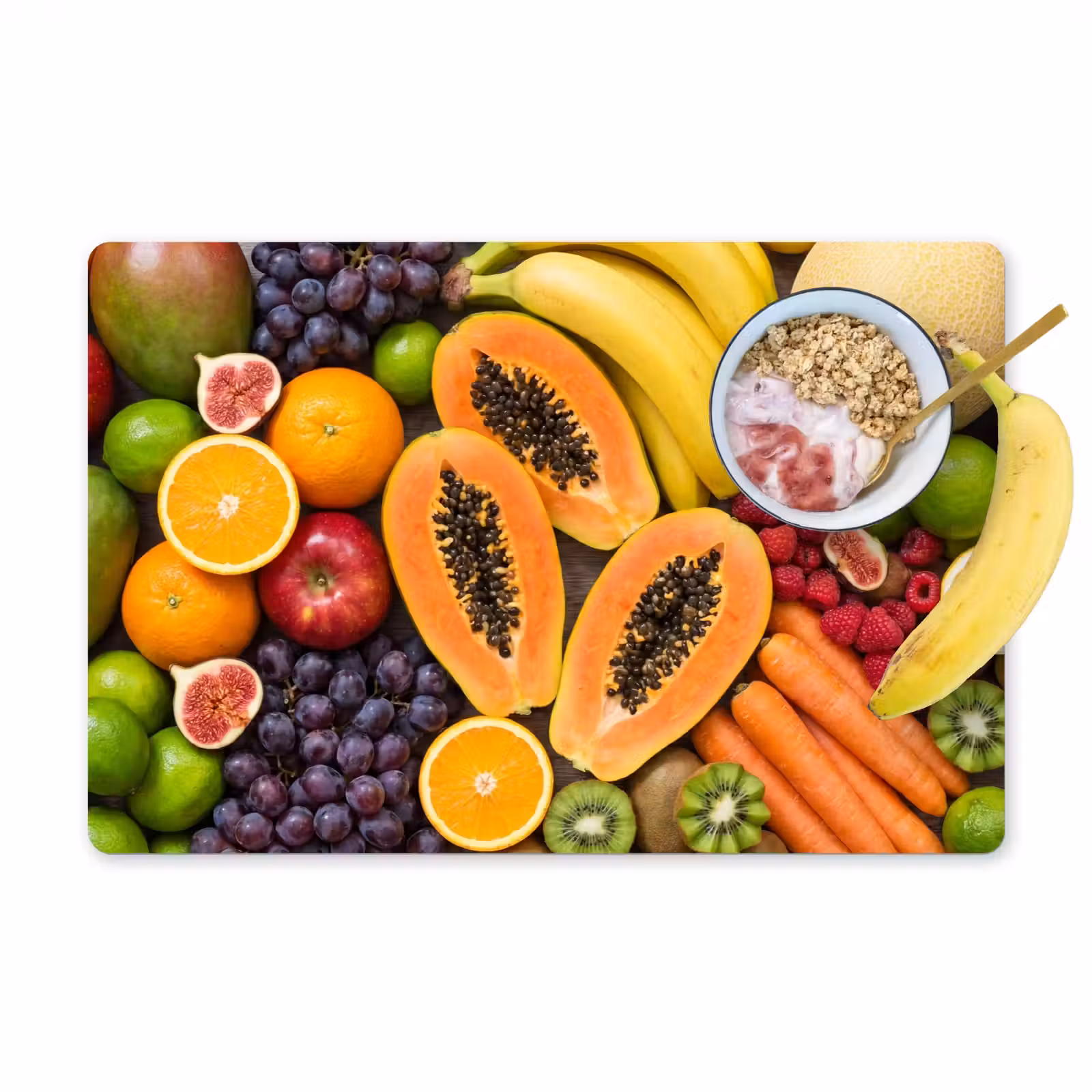 Placemat - 6 stuks - Eten - Fruit - Groenten - Vers - Kleurrijk — 1