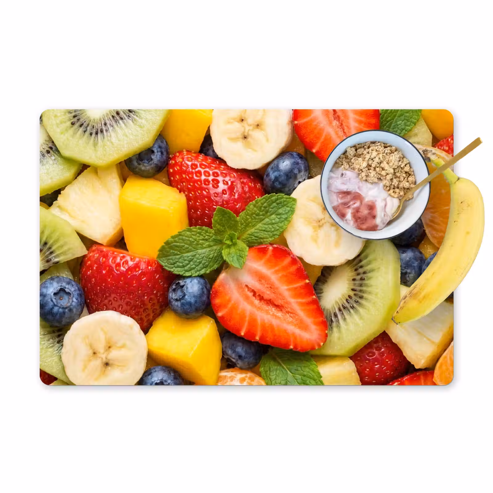 Placemat - 6 stuks - Fruit - Plakjes - Eten - Kleurrijk — 1