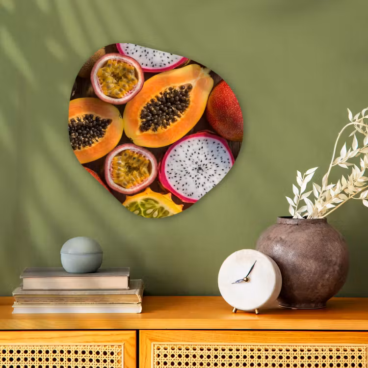 Organisch schilderij - Forex - Fruit - Geopend - Tropisch - Eten - Kleurrijk — 2