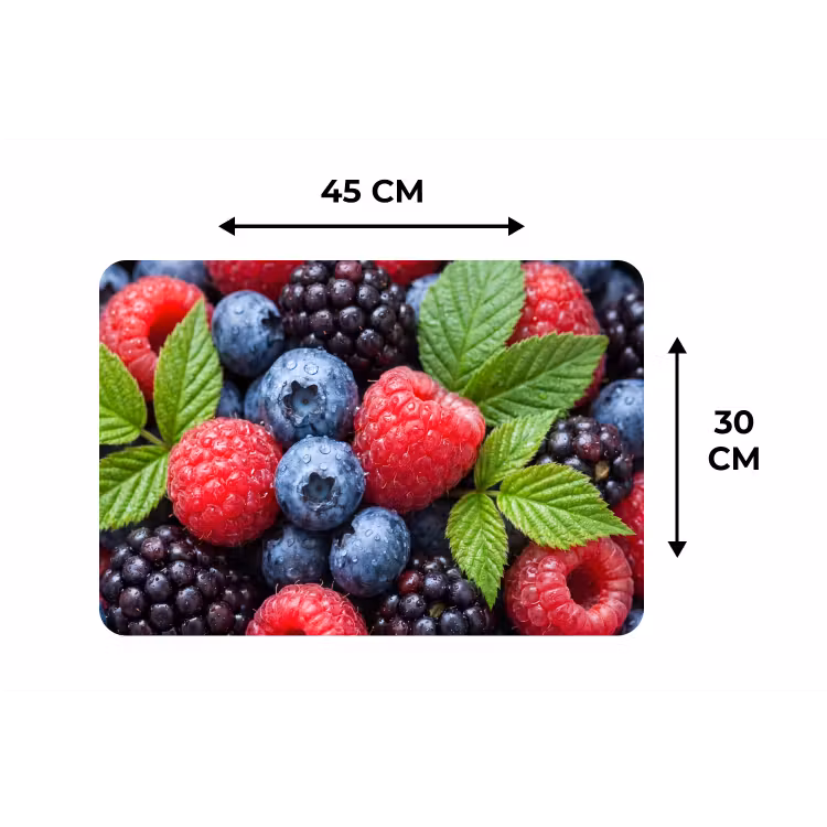 Placemat - 6 stuks - Bessen - Vers - Waterdruppels - Kleurrijk - Eten — 3