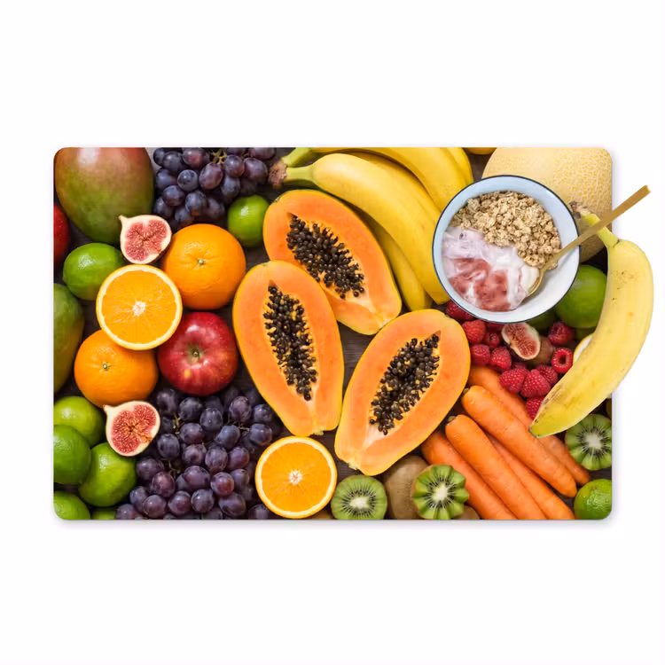 Placemat - 6 stuks - Eten - Fruit - Groenten - Vers - Kleurrijk — 1