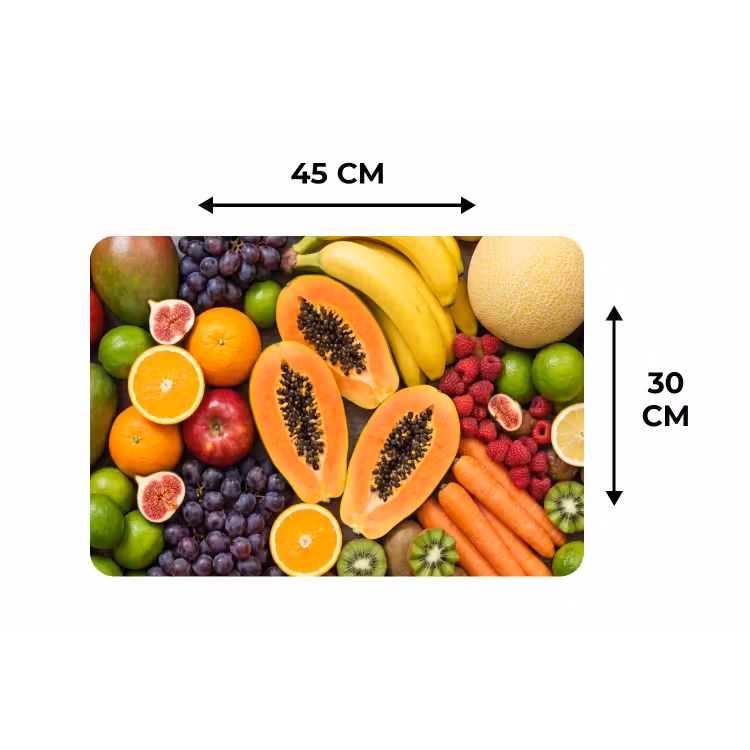 Placemat - 6 stuks - Eten - Fruit - Groenten - Vers - Kleurrijk — 3