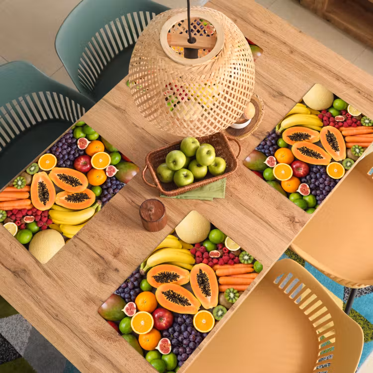 Placemat - 6 stuks - Eten - Fruit - Groenten - Vers - Kleurrijk — 6