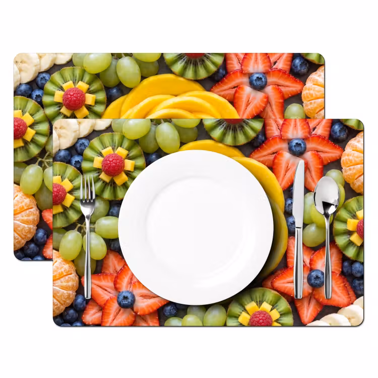 Placemat - 6 stuks - Fruit - Arrangement - Gezond - Kleurrijk - Eten — 2