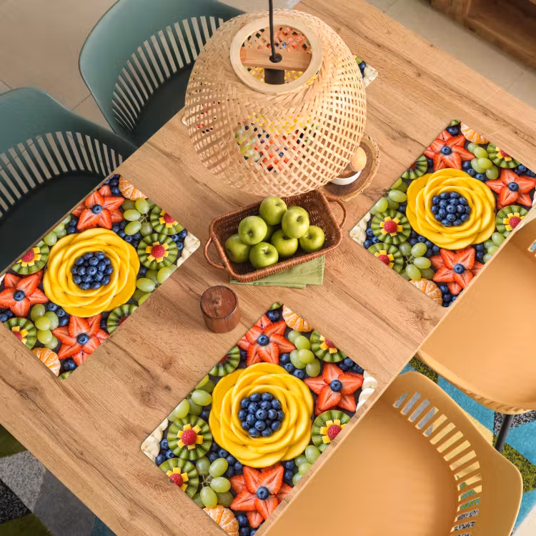 Placemat - 6 stuks - Fruit - Arrangement - Gezond - Kleurrijk - Eten — 6