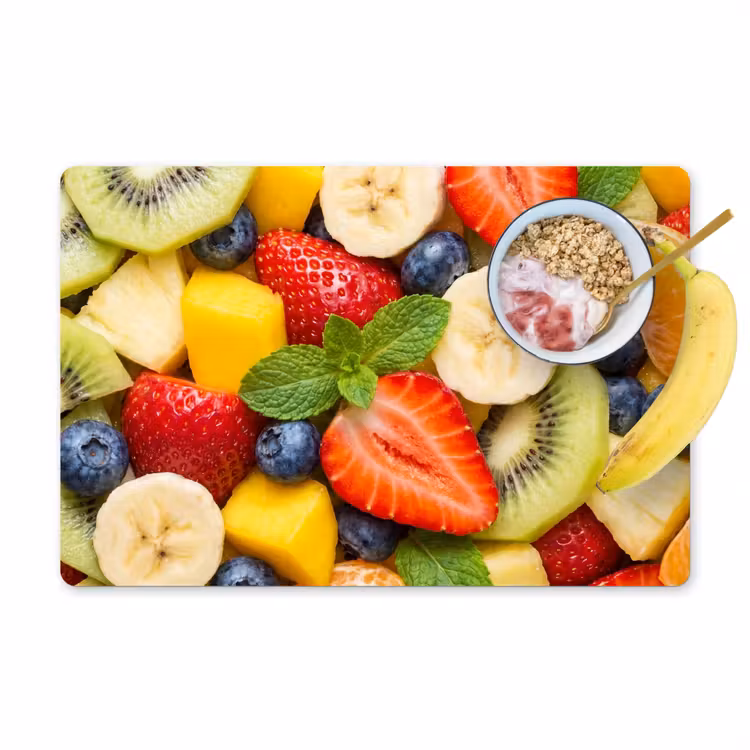 Placemat - 6 stuks - Fruit - Plakjes - Eten - Kleurrijk — 1