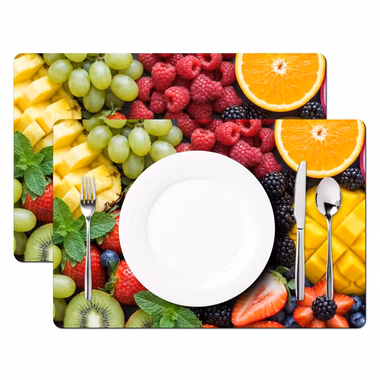 Placemat - 6 stuks - Fruit - Vers - Kleurrijk - Eten — 2