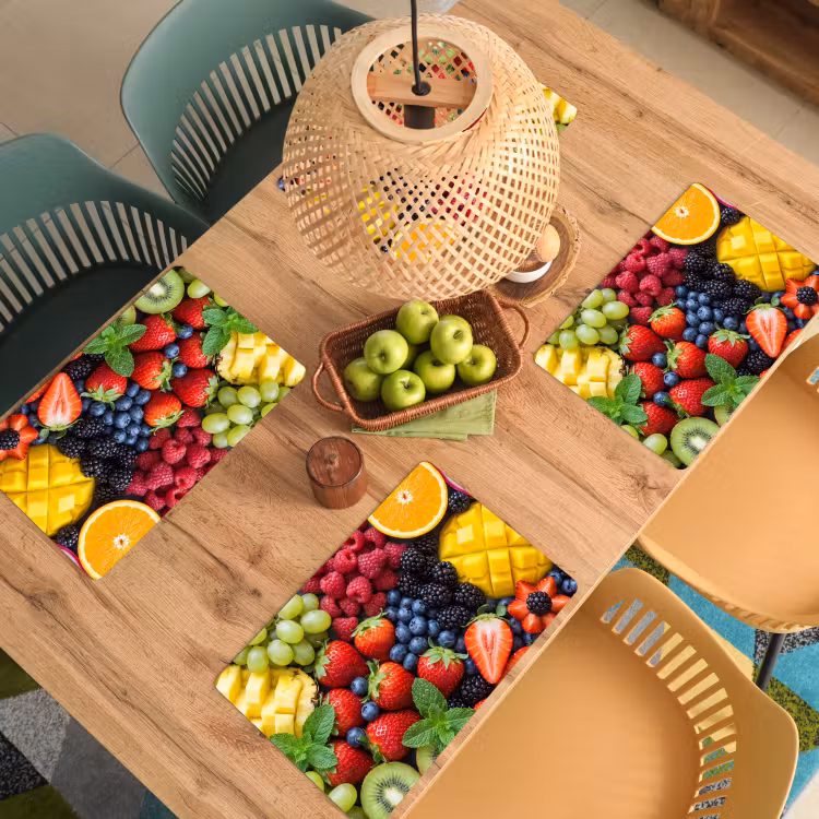 Placemat - 6 stuks - Fruit - Vers - Kleurrijk - Eten — 6