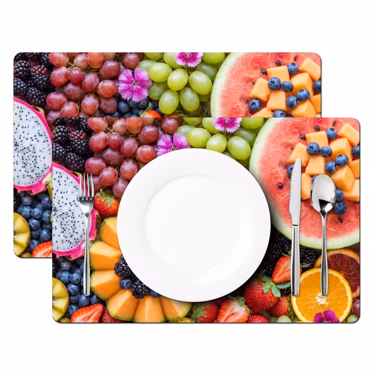 Placemat - 6 stuks - Fruit - Vers - Variatie - Eten - Kleurrijk — 2