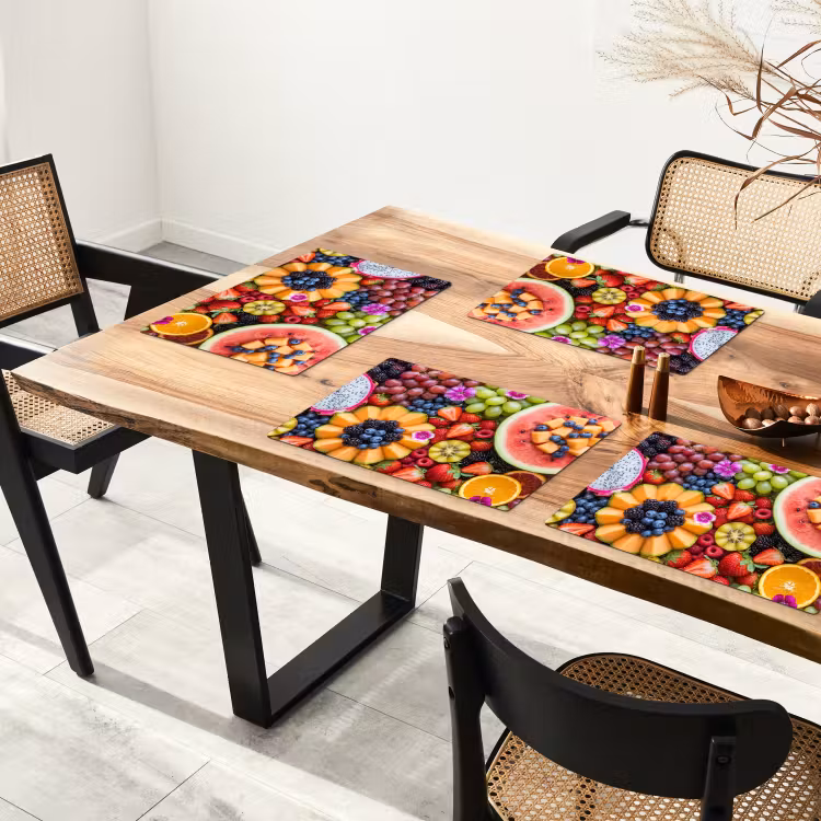 Placemat - 6 stuks - Fruit - Vers - Variatie - Eten - Kleurrijk — 5