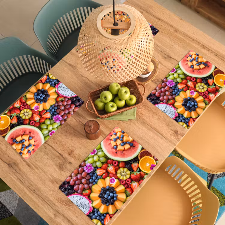 Placemat - 6 stuks - Fruit - Vers - Variatie - Eten - Kleurrijk — 6