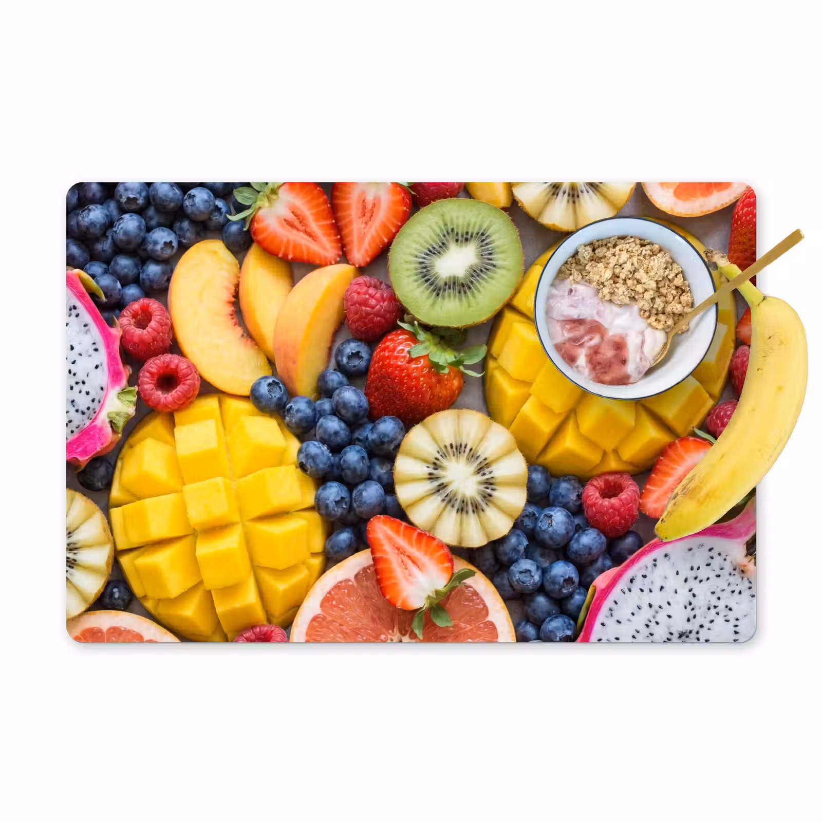 Placemat - 6 stuks - Fruit - Versneden - Kleurrijk - Eten - Gezond — 1