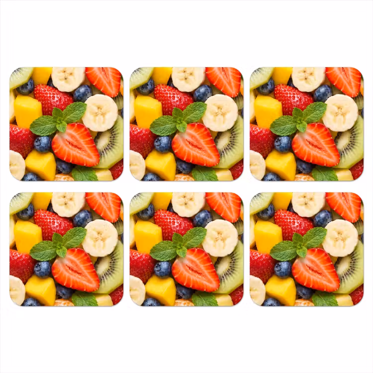 Onderzetter - Fruit - Plakjes - Eten - Kleurrijk — 1