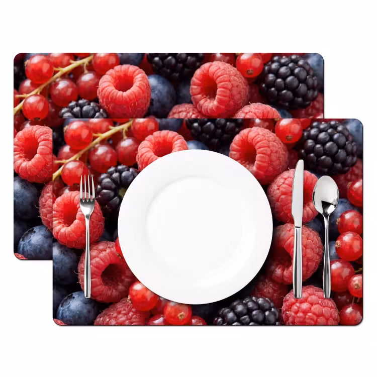 Placemat - 6 stuks - Bessen - Mix - Vers - Eten - Kleurrijk — 2