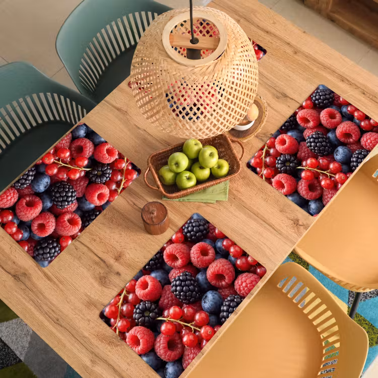 Placemat - 6 stuks - Bessen - Mix - Vers - Eten - Kleurrijk — 6