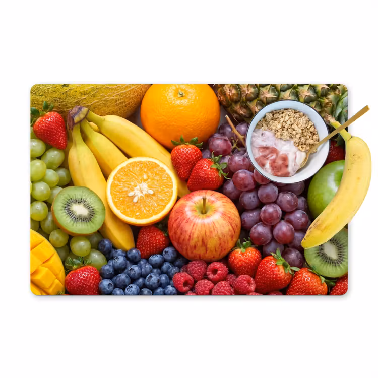 Placemat - 6 stuks - Eten - Fruit - Vers - Kleurrijk - Voeding — 1