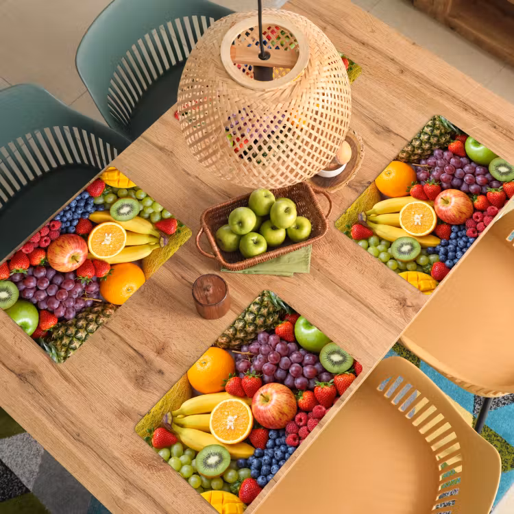 Placemat - 6 stuks - Eten - Fruit - Vers - Kleurrijk - Voeding — 6