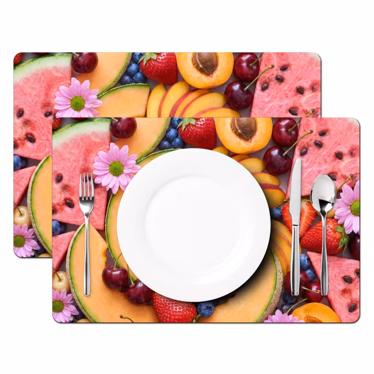 Placemat - 6 stuks - Eten - Fruit - Zomer - Kleurrijk — 2