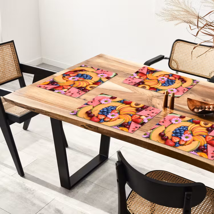 Placemat - 6 stuks - Eten - Fruit - Zomer - Kleurrijk — 5