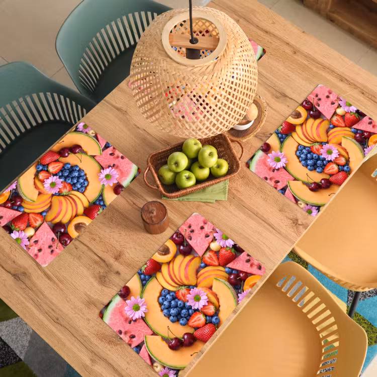Placemat - 6 stuks - Eten - Fruit - Zomer - Kleurrijk — 6