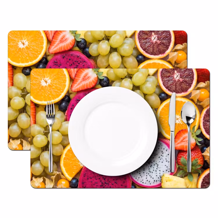 Placemat - 6 stuks - Fruit - Assortiment - Kleurrijk - Gezondheid — 2