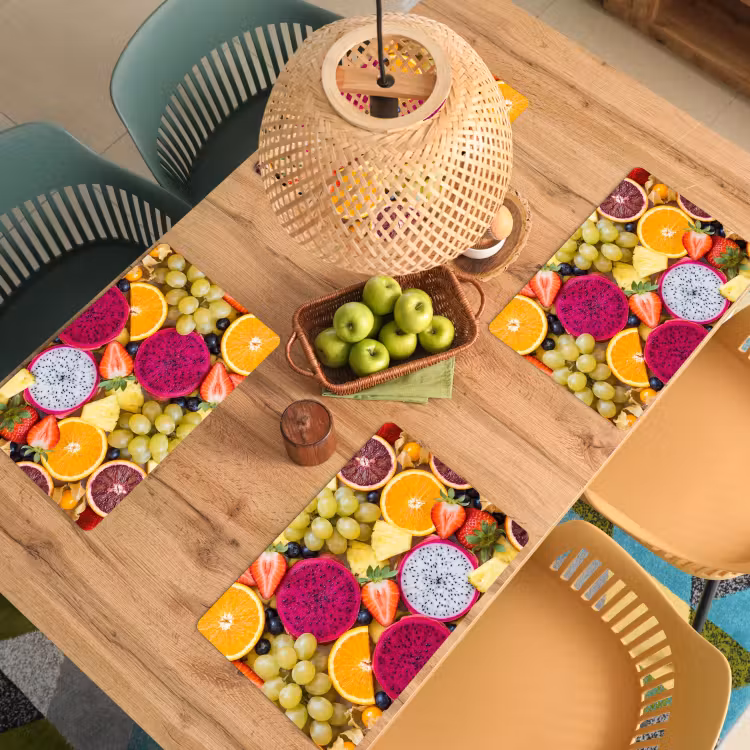 Placemat - 6 stuks - Fruit - Assortiment - Kleurrijk - Gezondheid — 6