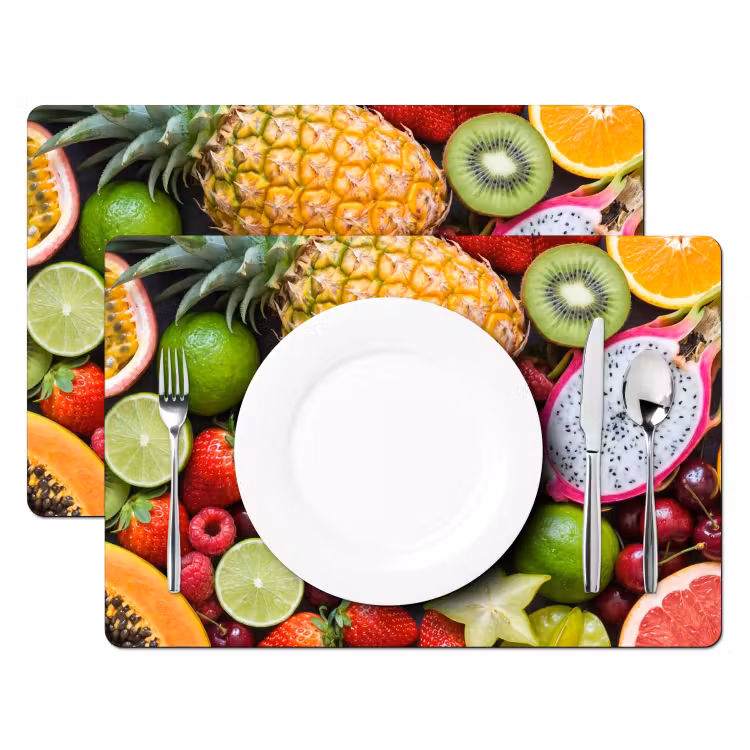 Placemat - 6 stuks - Fruit - Assortiment - Vers - Gezond - Kleurrijk — 2