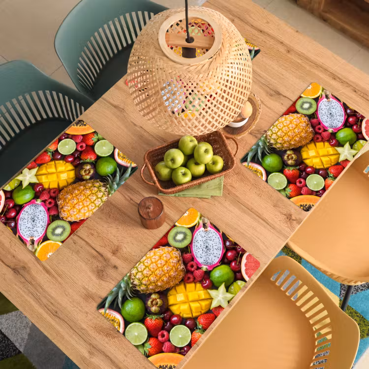 Placemat - 6 stuks - Fruit - Assortiment - Vers - Gezond - Kleurrijk — 6