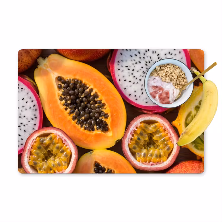 Placemat - 6 stuks - Fruit - Geopend - Tropisch - Eten - Kleurrijk — 1