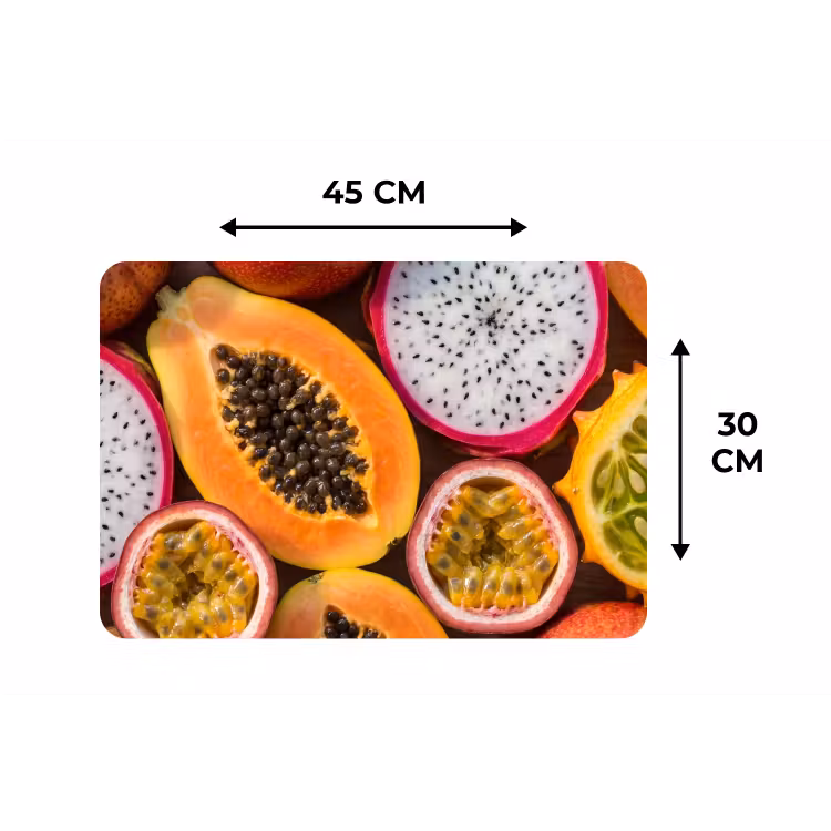 Placemat - 6 stuks - Fruit - Geopend - Tropisch - Eten - Kleurrijk — 3