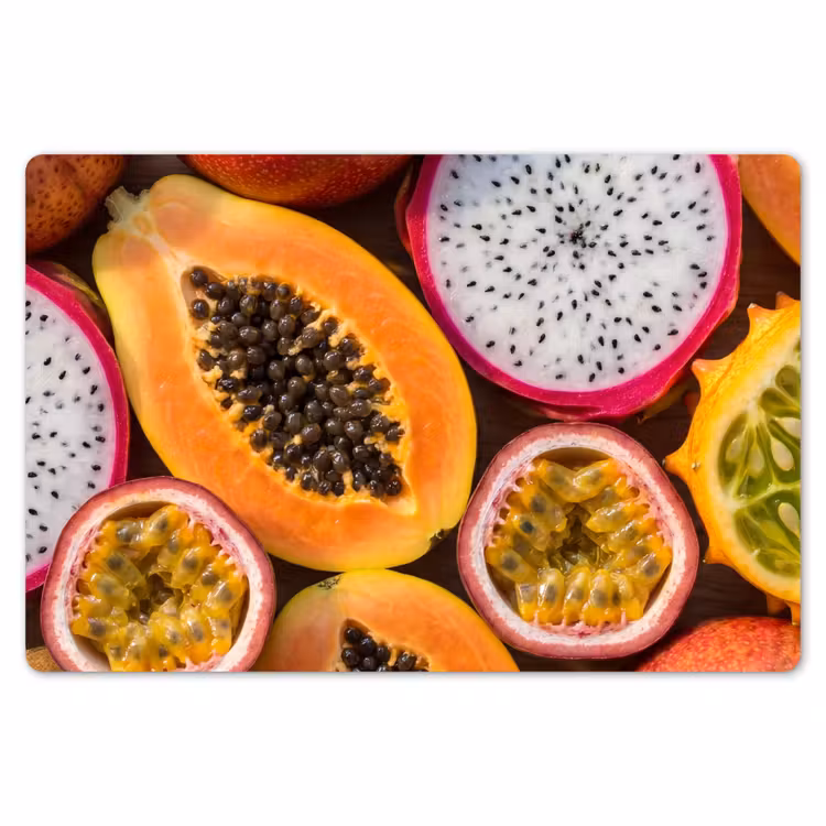 Placemat - 6 stuks - Fruit - Geopend - Tropisch - Eten - Kleurrijk — 7
