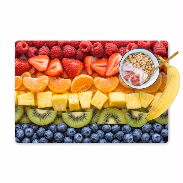 Placemat - 6 stuks - Fruit - Regenboog - Gezond - Kleurrijk — 1